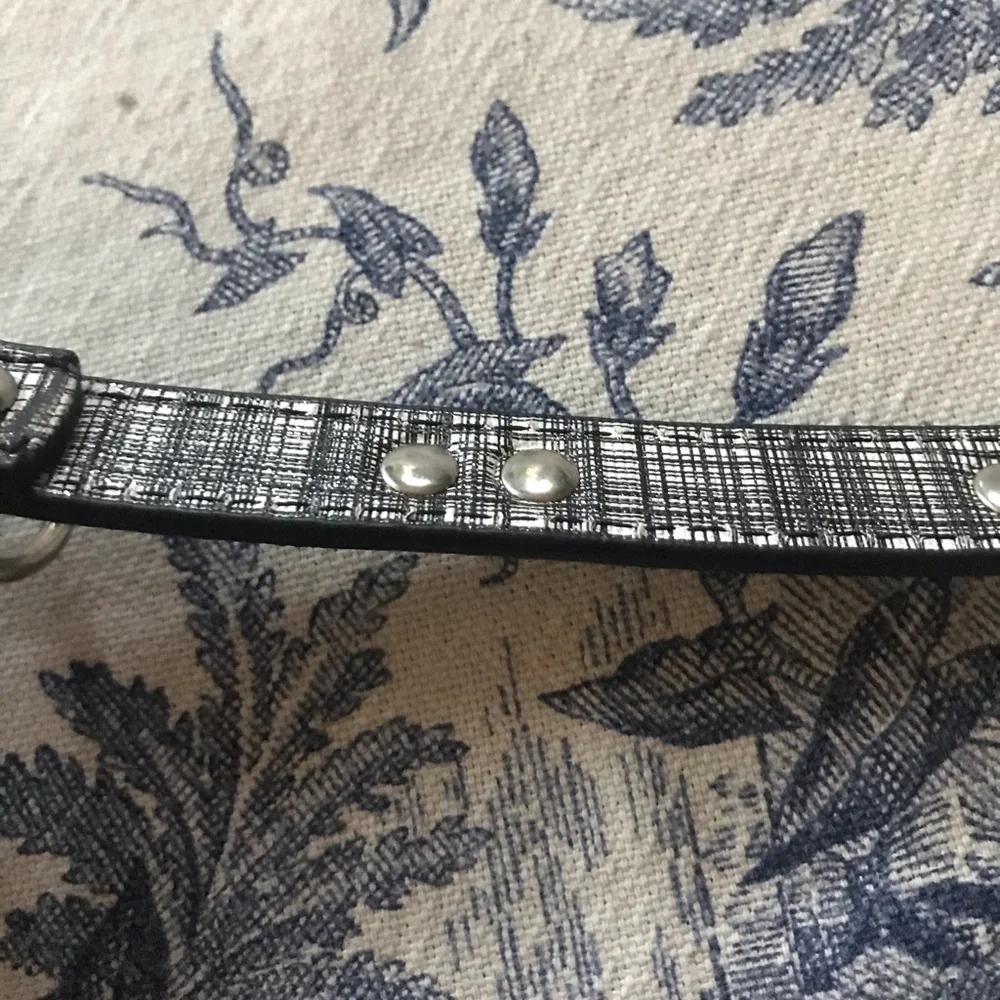 Dog Collar Black & White Pattern w/ Rhinestones and Sparkle Bones NWOT